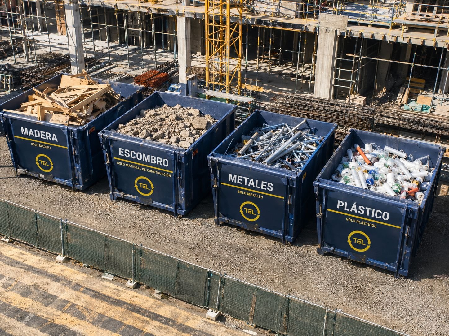 Punto limpio TOL en obra de construcción